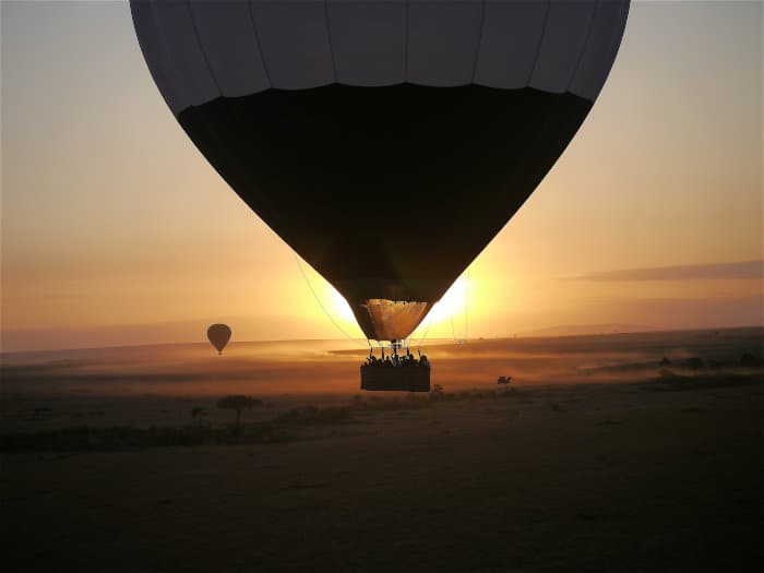 Ballooning over Amboseli at sunrise, Kenya