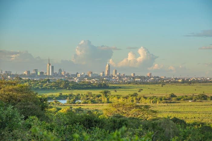 cityscape from Nairobi National Park