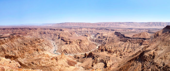 Scenic view of Fish River Canyon during the dry season