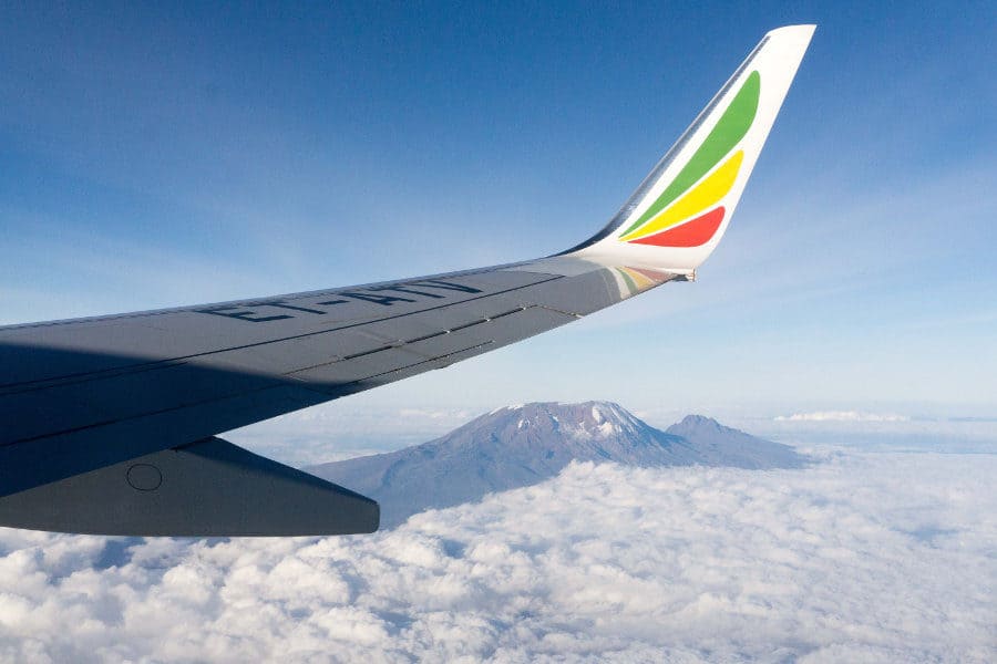 Kilimanjaro view from a plane