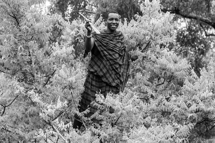 Maasai warrior in the Selous Game Reserve