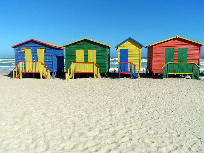 Muizenberg's vibrantly painted beach huts and gorgeous beach