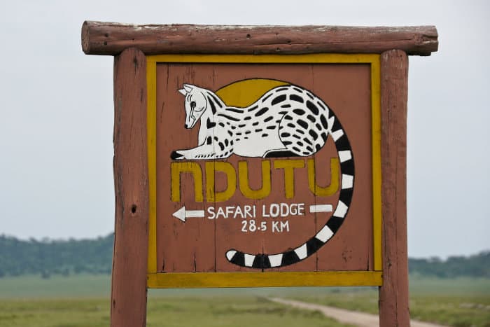 Ndutu Safari Lodge signboard