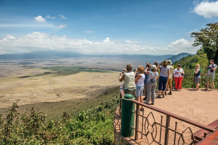 Scenic viewpoint of Ngorongoro Crater in Tanzania