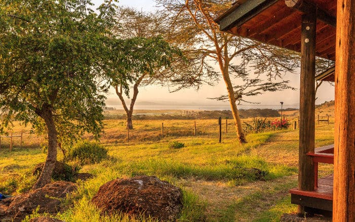 View from a safari camp in Lake Nakuru, Kenya