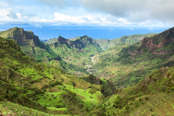 Serra Malagueta mountain range on the island of Santiago, Cape Verde