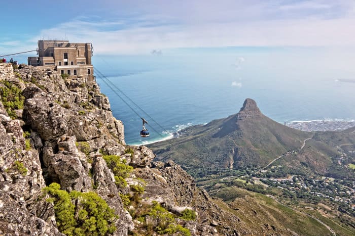Aerial view of the Table Mountain and its Cableway