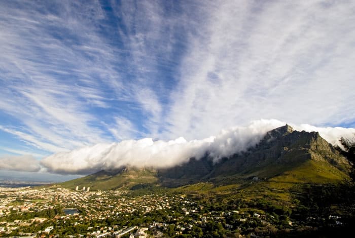 Table Mountain with its famous white cascading tablecloth