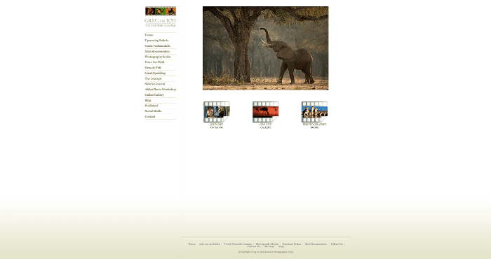 Greg du Toit Photography website screenshot